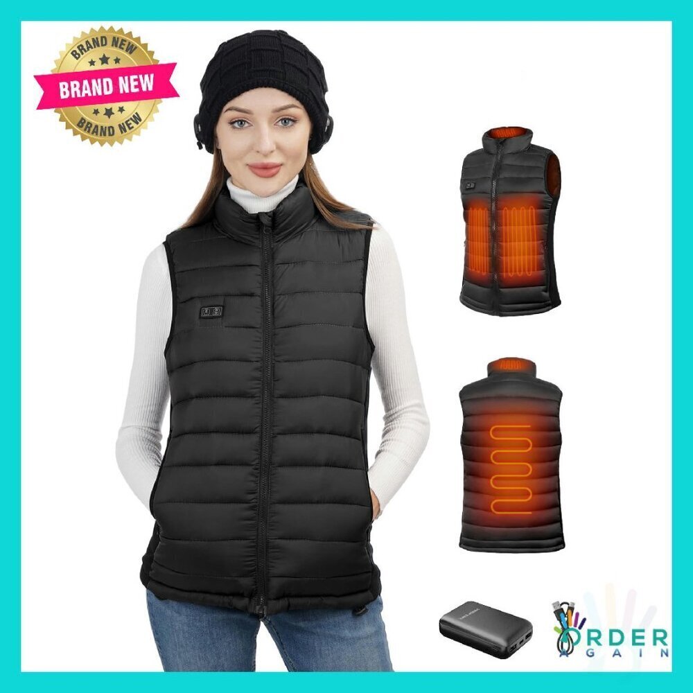 Heated Fleece Vest Rechargeable Battery Pack Winter Warmth Lightweight
